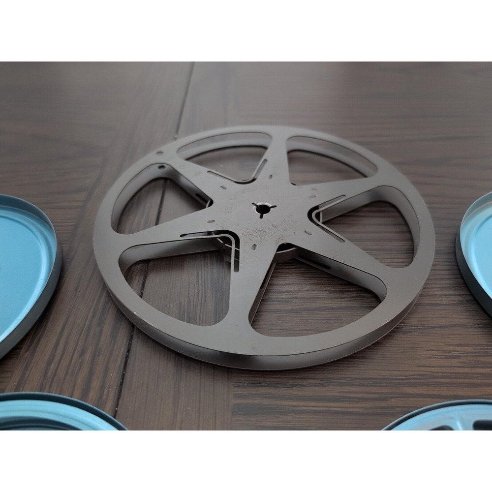 Compco Corp Lot (3) 8mm Blue Metal Reel & Canister Empty 5" 200 Ft + 16mm - Picture 3 of 4